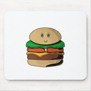 Adorable Niedlich Burger Hamburger Kawaii Mousepad