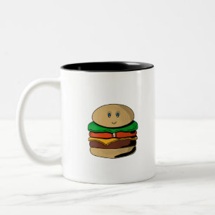 Adorable Niedlich Burger Hamburger Kawaii Zweifarbige Tasse