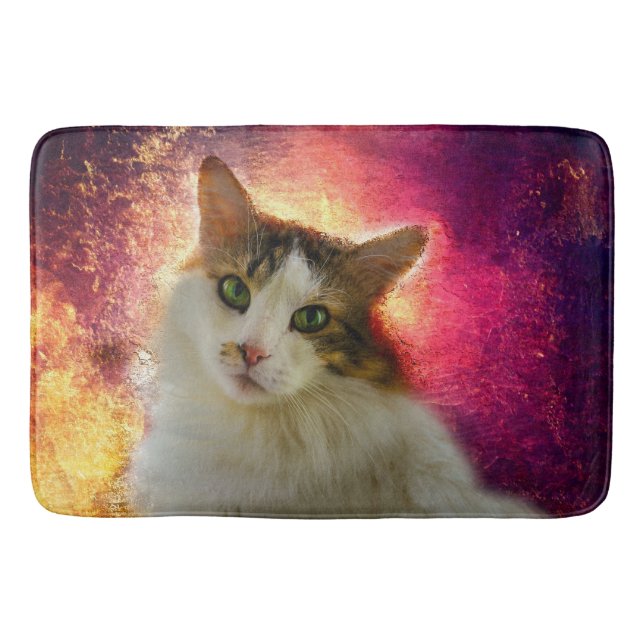 Adorable Niedlich Calico Cat Badematte (Vorderseite)