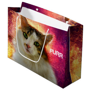 Adorable Niedlich Calico Cat Große Geschenktüte