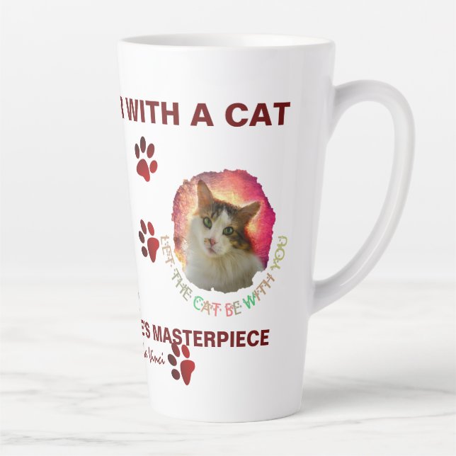 Adorable Niedlich Calico Cat Milchtasse (Rechts)