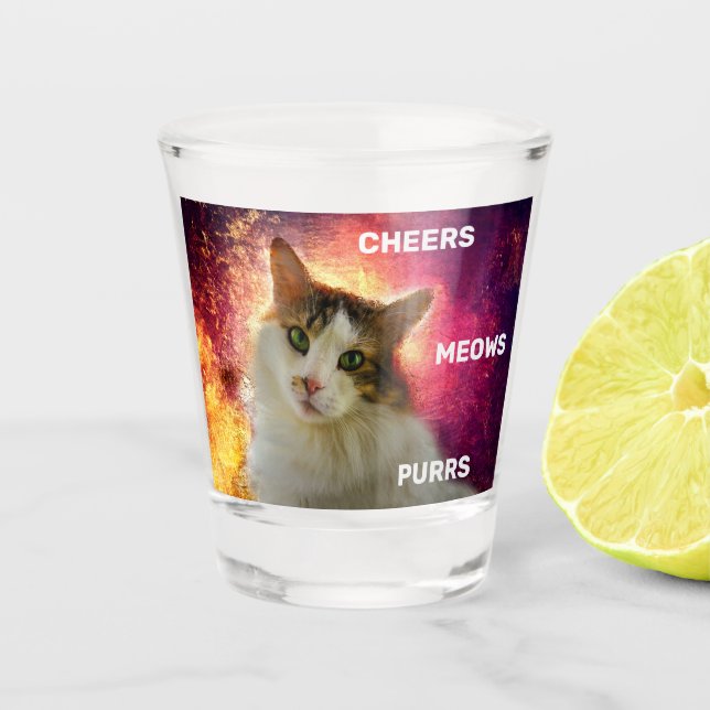 Adorable Niedlich Calico Cat Schnapsglas (Vorderseite)