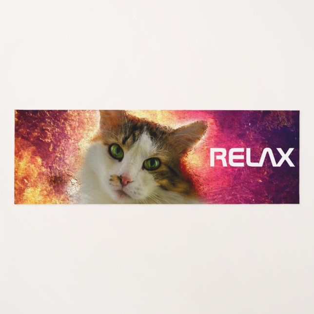 Adorable Niedlich Calico Cat Yogamatte (Vorderseite (Horizontal))
