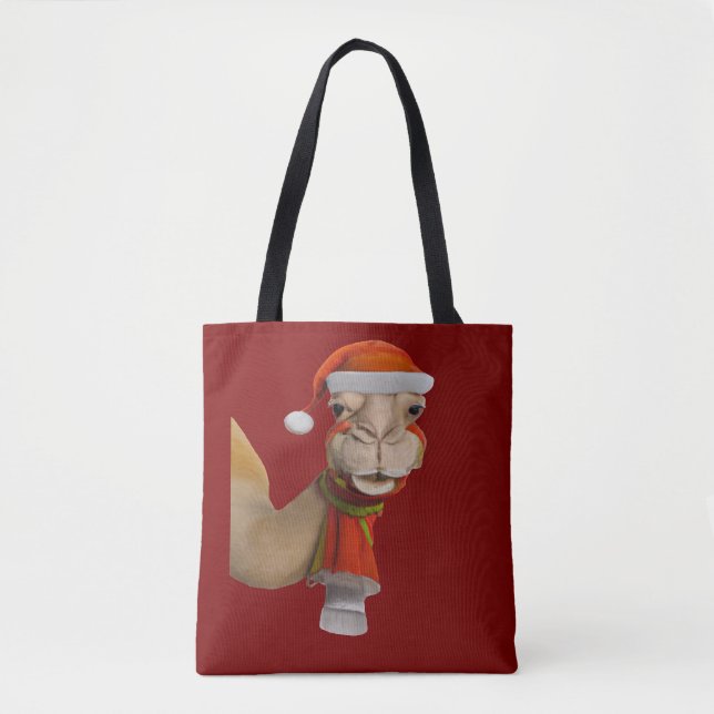 Adorable Niedlich Camel Wear Weihnachtsmannmütze W Tasche (Vorderseite)