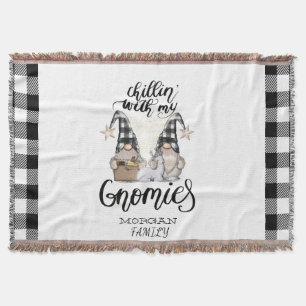 Adorable Niedlich Gnomes Black Buffalo Kariert Decke