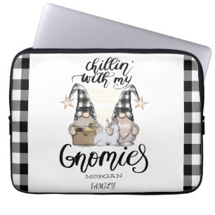 Adorable Niedlich Gnomes Black Buffalo Kariert Laptopschutzhülle