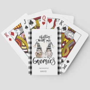Adorable Niedlich Gnomes Black Buffalo Kariert Spielkarten