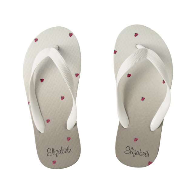 Adorable Niedlich,Ladybug,leuchtend Personalisiert Kinderbadesandalen (Fußbett)