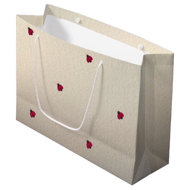 Adorable Niedlich,Ladybugs,leuchtend Große Geschenktüte (Vorderseite Schrägansicht)