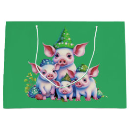 Adorable Niedlich Little Piggies Weihnachtsbaum Gr Große Geschenktüte