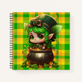 ADORABLE NIEDLICH SMILIING IRISH LEPRECHAUN MIRL NOTIZBUCH