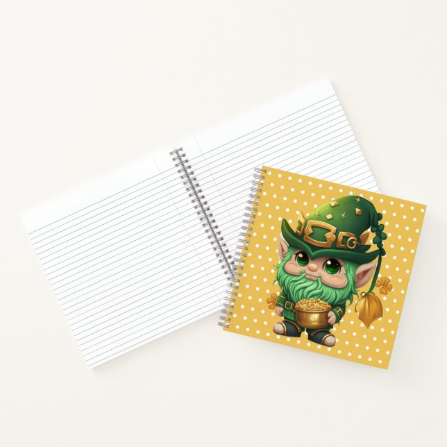 ADORABLE NIEDLICH SMILIING IRISH LEPRECHAUN NOTIZBUCH (Innenseite)