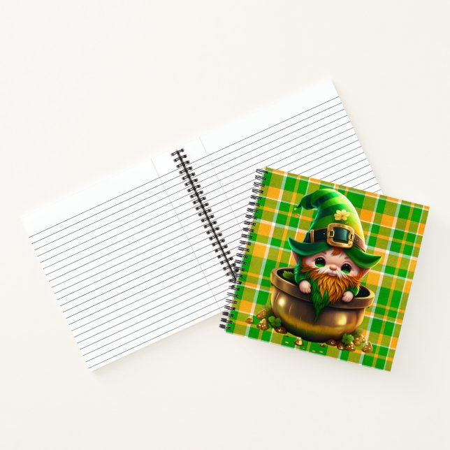 ADORABLE NIEDLICH SMILIING IRISH LEPRECHAUN NOTIZBUCH (Innenseite)