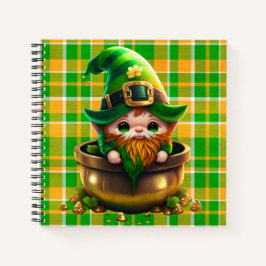 ADORABLE NIEDLICH SMILIING IRISH LEPRECHAUN NOTIZBUCH