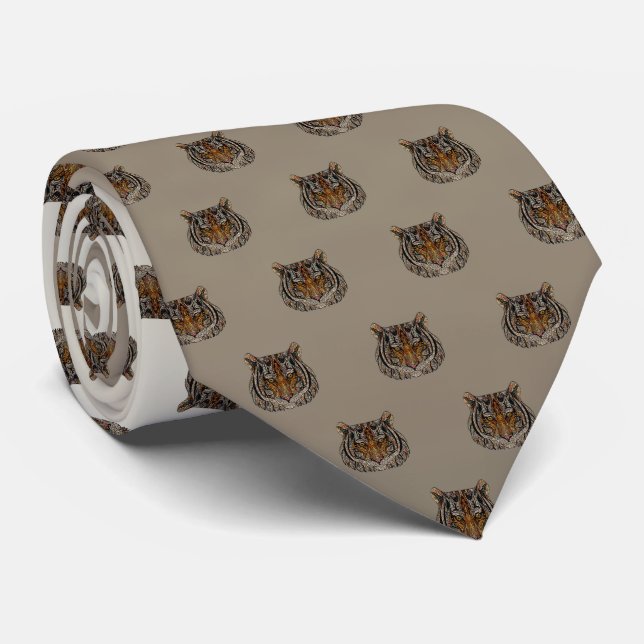 Adorable Niedlich, Tigerkopf, leuchtend Krawatte (Gerollt)
