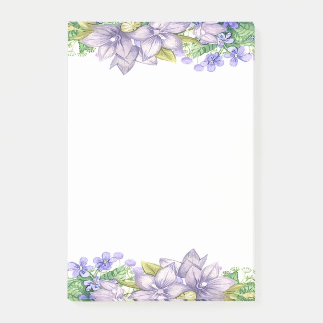 Adorable Niedliche Aquarellfarben-Blume Post-it Klebezettel (Vorderseite)
