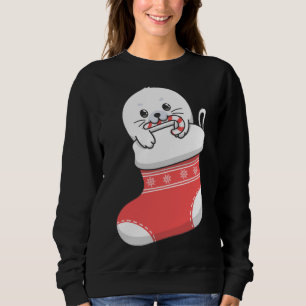 Adorable niedliche Baby Harfe Siegel Jungtier in W Sweatshirt