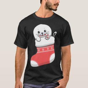 Adorable niedliche Baby Harfe Siegel Jungtier in W T-Shirt