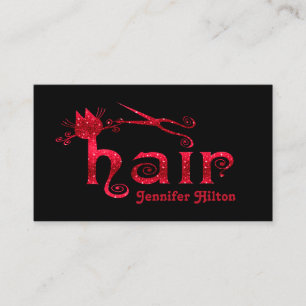 Adorable niedliche Katzenhaar-Logo Visitenkarte