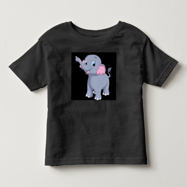 Adorable Niedliche Liebe Elefantenbild gedruckt Kleinkind T-shirt (Vorderseite)