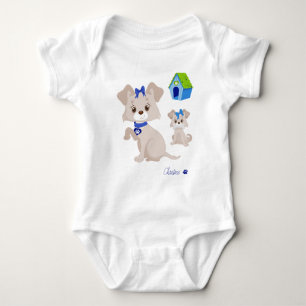Adorable Niedliche Mommy Dog mit Welpe Baby Strampler
