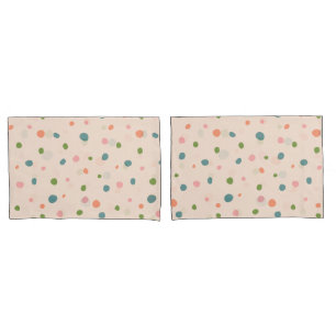 Adorable niedliche Polka Punkte moderne rosa grün Kissenbezug