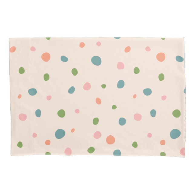 Adorable niedliche Polka Punkte moderne rosa grün  Kissenbezug (Vorderseite)