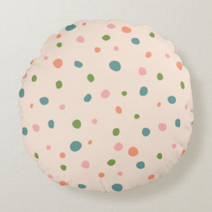 Adorable niedliche Polka Punkte moderne rosa grün Rundes Kissen