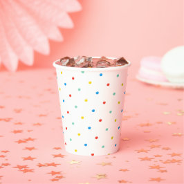 Adorable Niedliche Regenbogenfarben Polka Dot Birt Pappbecher