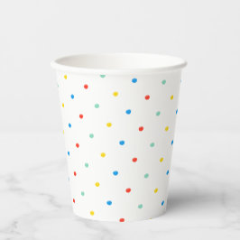 Adorable Niedliche Regenbogenfarben Polka Dot Birt Pappbecher