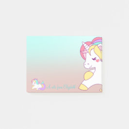 Adorable Niedliche Regenbogenhaube, Ombre -Persona Post-it Klebezettel