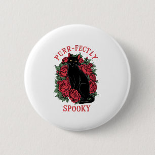Adorable Niedliche schwarze Katze, sauber gesproch Button