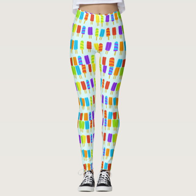 Adorable niedliche Sommerpopsikel Eisbrasse Kawaii Leggings (Vorderseite)