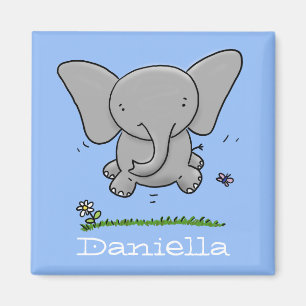 Adorable niedliche Springillustrierung für Babyele Magnet