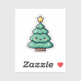 Adorable Niedliche Weihnachtsbaumfigur Aufkleber