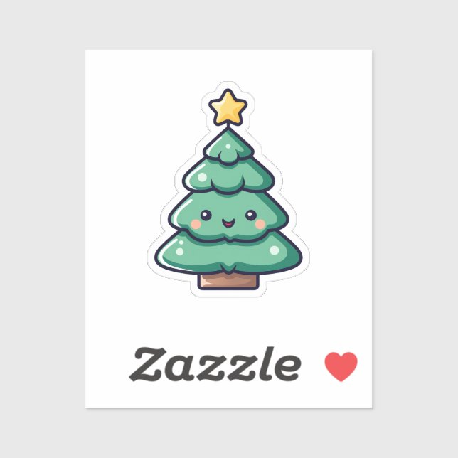 Adorable Niedliche Weihnachtsbaumfigur Aufkleber (Blatt)