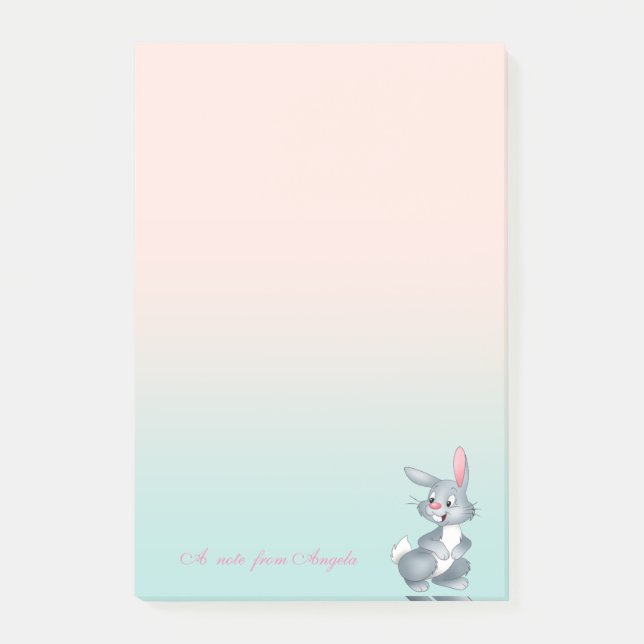 Adorable Niedlicher Cartoon Bunny Post-it Klebezettel (Vorderseite)