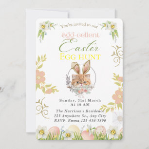 Adorable Orange Cat Bunny Oaster individuell einst Einladung