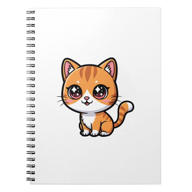 Adorable Orange Tabby Cartoon Cat Notizblock (Vorderseite)