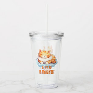 Adorable Orange Tabby Cat - Ich versuche mein Best Acryltrinkbecher