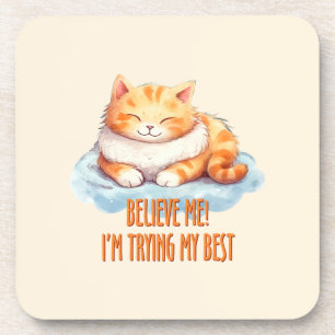 Adorable Orange Tabby Cat - Ich versuche mein Best Getränkeuntersetzer