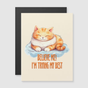 Adorable Orange Tabby Cat - Ich versuche mein Best Magnetkarte