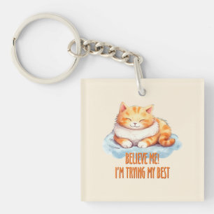 Adorable Orange Tabby Cat - Ich versuche mein Best Schlüsselanhänger