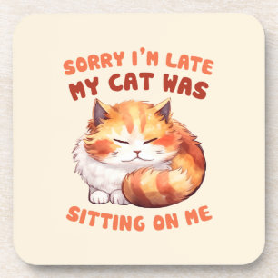 Adorable Orange Tabby Cat - Sorry, ich bin spät Getränkeuntersetzer