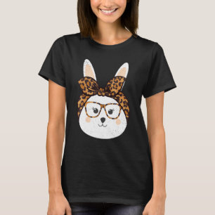 Adorable Osterbunny Leopard Brille Körbchen T-Shirt