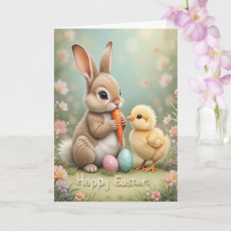 Adorable Ostersonne und Kick Frühjahr Gruß Karte