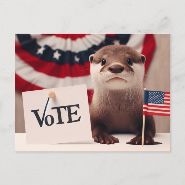 Adorable Otter-Abstimmung Postkarte (Vorderseite)