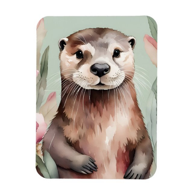 Adorable Otter Boho Wasserfarbe Magnet (Vertikal)