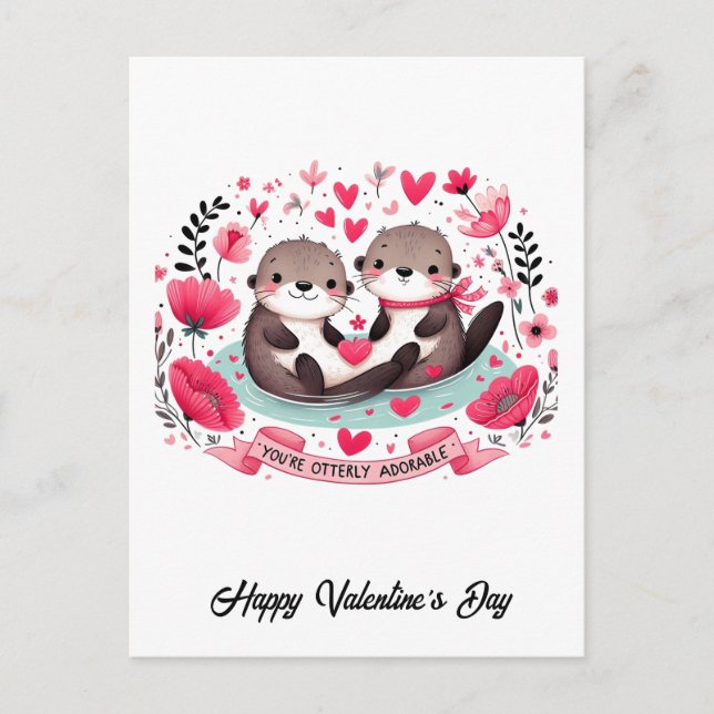 Adorable Otter pun Postkarte (Vorderseite)