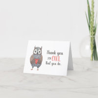 Adorable Owl mit Herz Vielen Dank für Ihre Wertsch